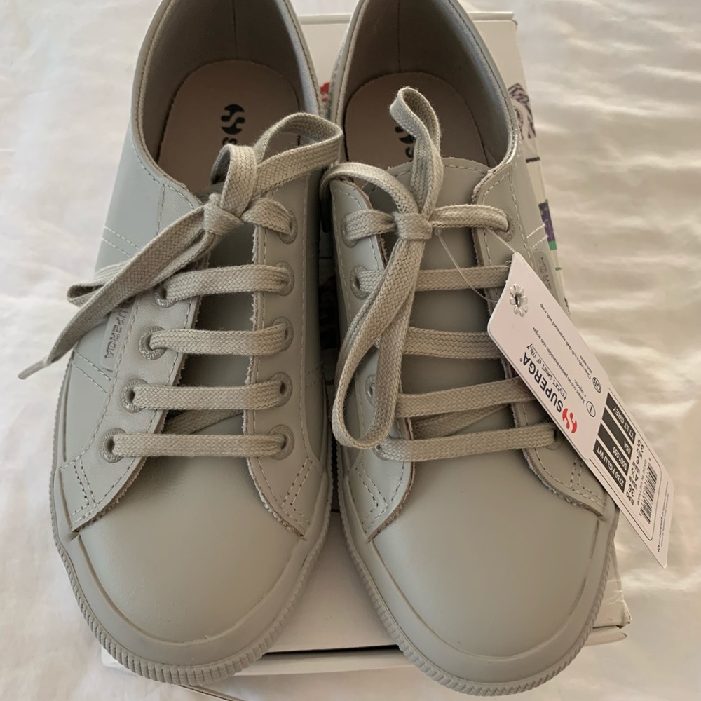 Superga 2750 FGLU WT Women’s Sneaker Size 6 Grey Leather